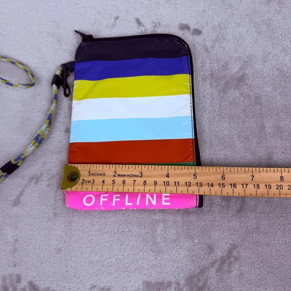 OFFLINE by Aerie Rainbow Striped Crossbody‎ Phone Bag Pouch Multicolor Small
